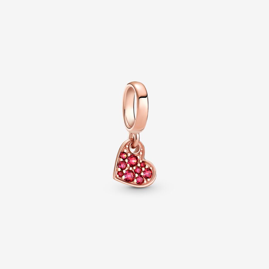 Pandora Red Pave Tilted Dingla Rosa Guld | 076DSZHWN