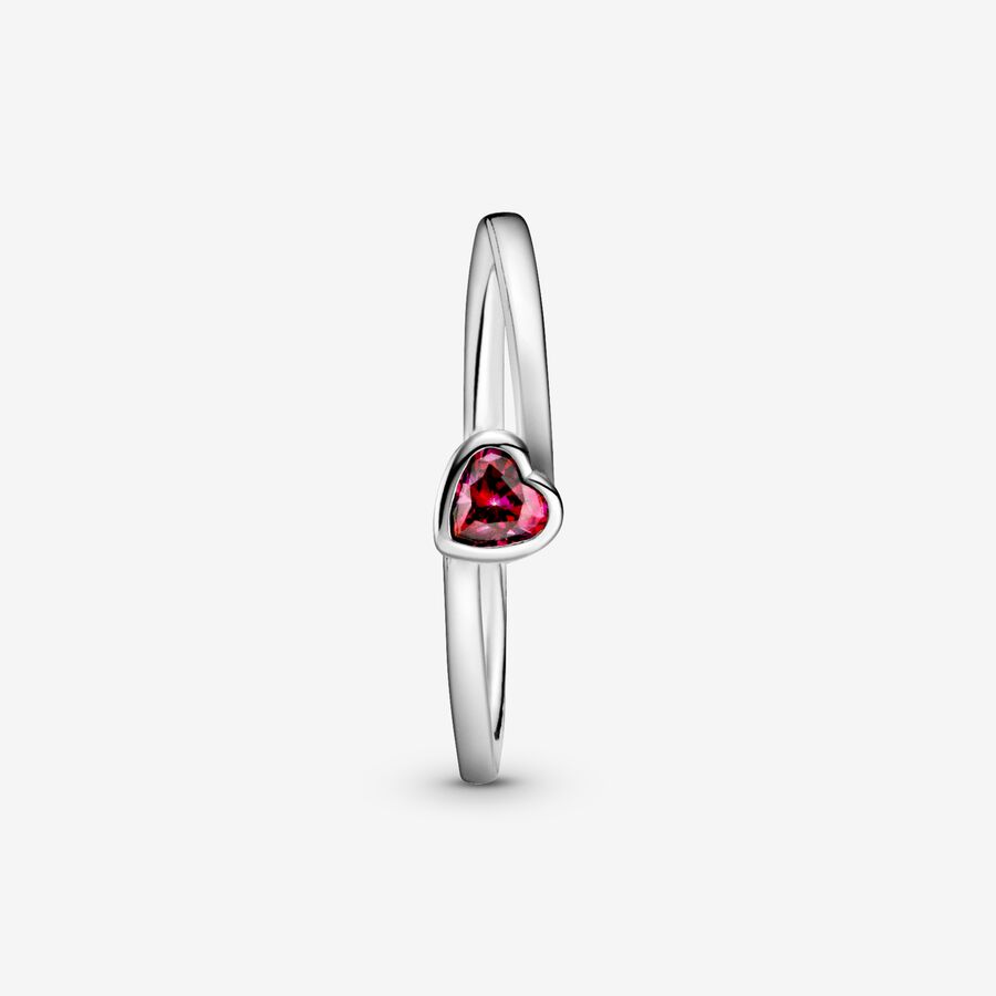 Pandora Red Tilted Hjärta Silver | 167DWMTCY