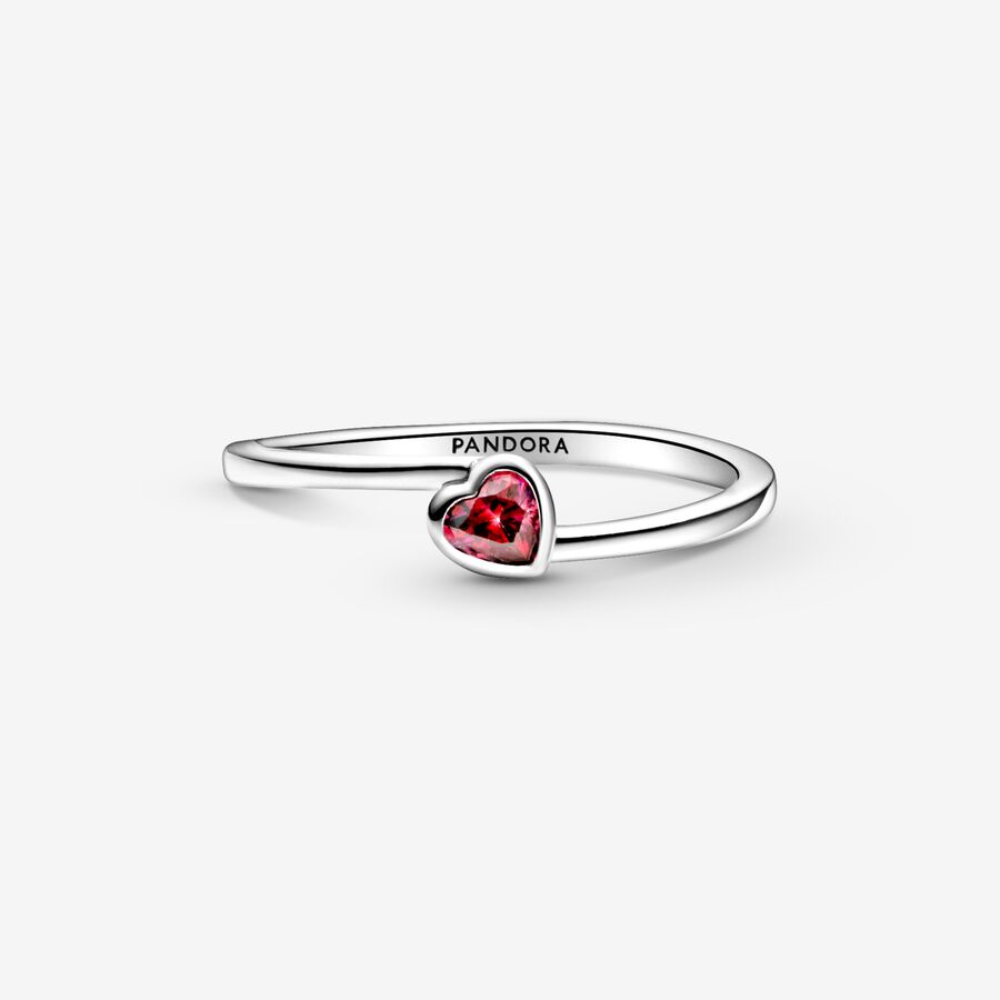 Pandora Red Tilted Hjärta Silver | 167DWMTCY