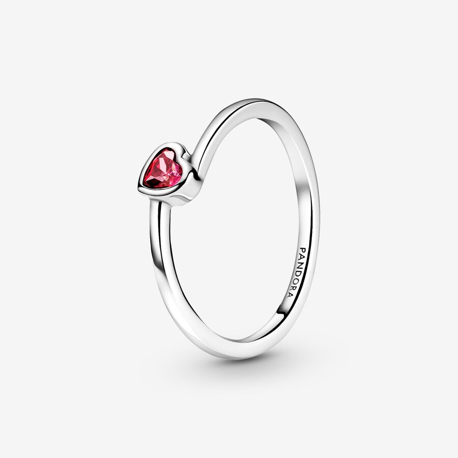 Pandora Red Tilted Hjärta Silver | 167DWMTCY