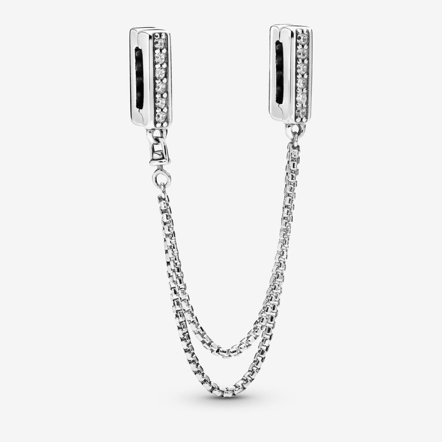 Pandora Reflexions Sparkling Clip Safety Silver | 507FWQHIO