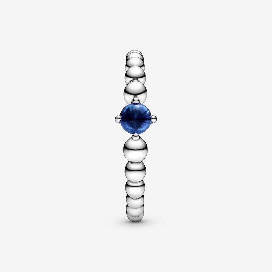 Pandora September Sea Blue Beaded Födelsesten Silver | 940RSJXNO