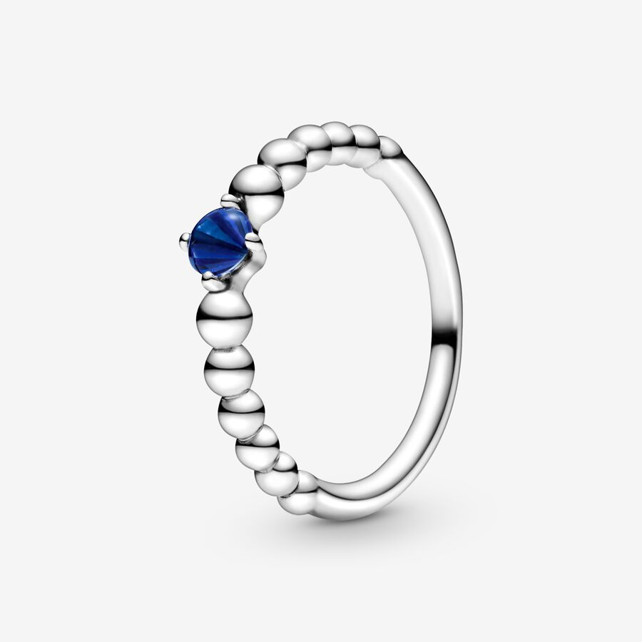 Pandora September Sea Blue Beaded Födelsesten Silver | 940RSJXNO