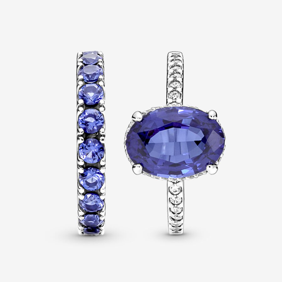 Pandora Shimmering Blue Ring Uppsättningar Olika Färger | 895KRTIOD