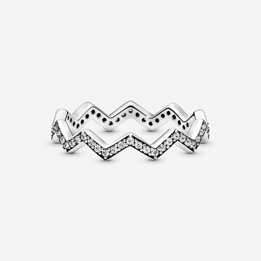 Pandora Shimmering Zigzag Stapelbar Silver | 419DRSUPL