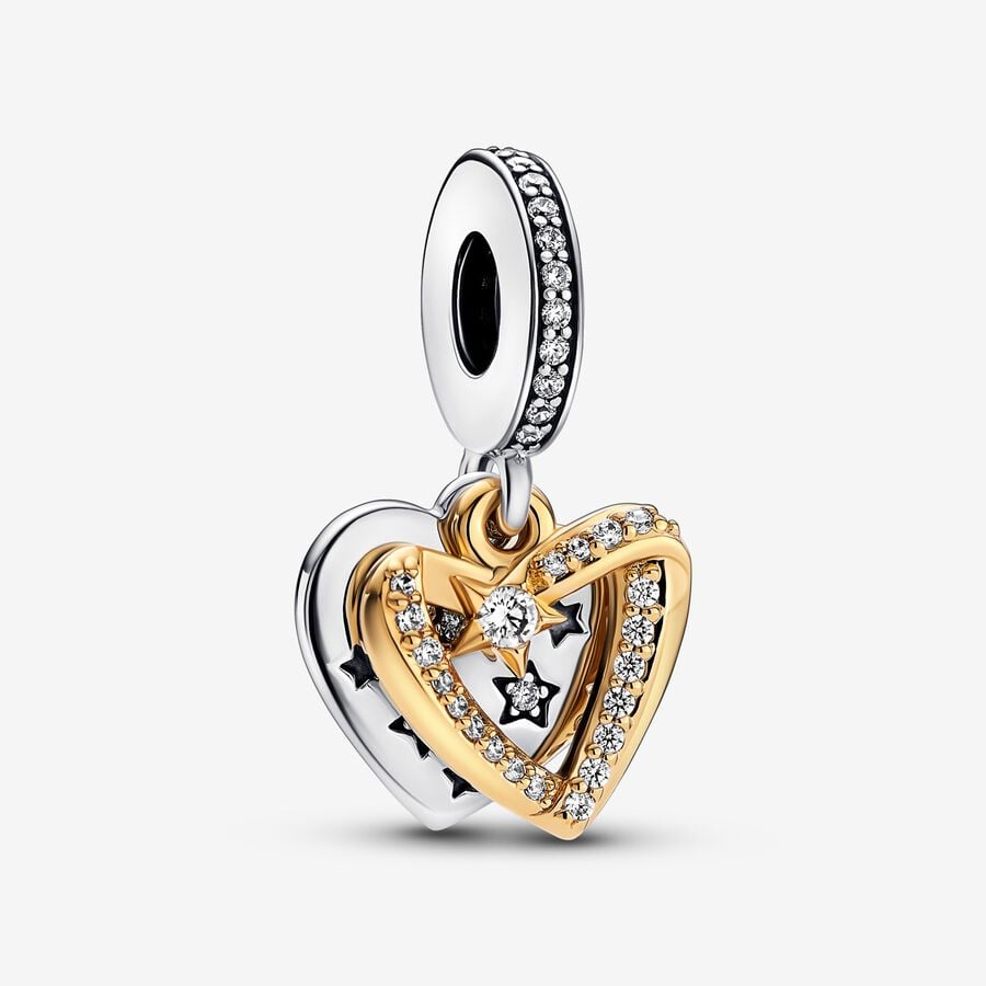 Pandora Shooting Star Hearts Double Dingla Two-tone | 928QNEZOL