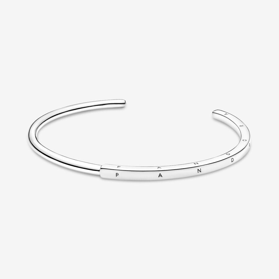 Pandora Signature I-D Open Armband Silver | 301ZMRNQS