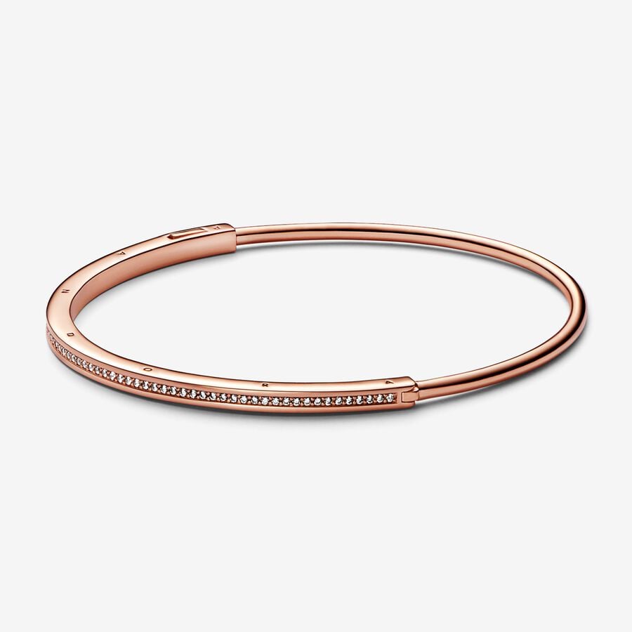 Pandora Signature I-D Pave Armband Rosa Guld | 971GWNPRX