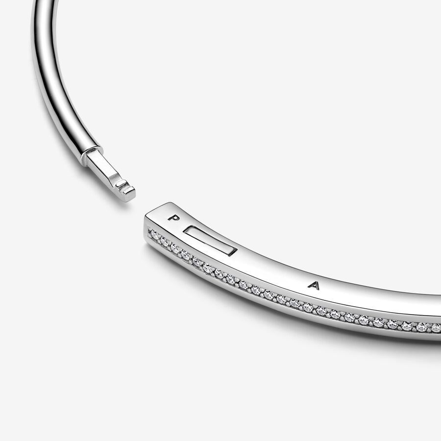 Pandora Signature I-D Pave Armband Silver | 481XNLAGJ