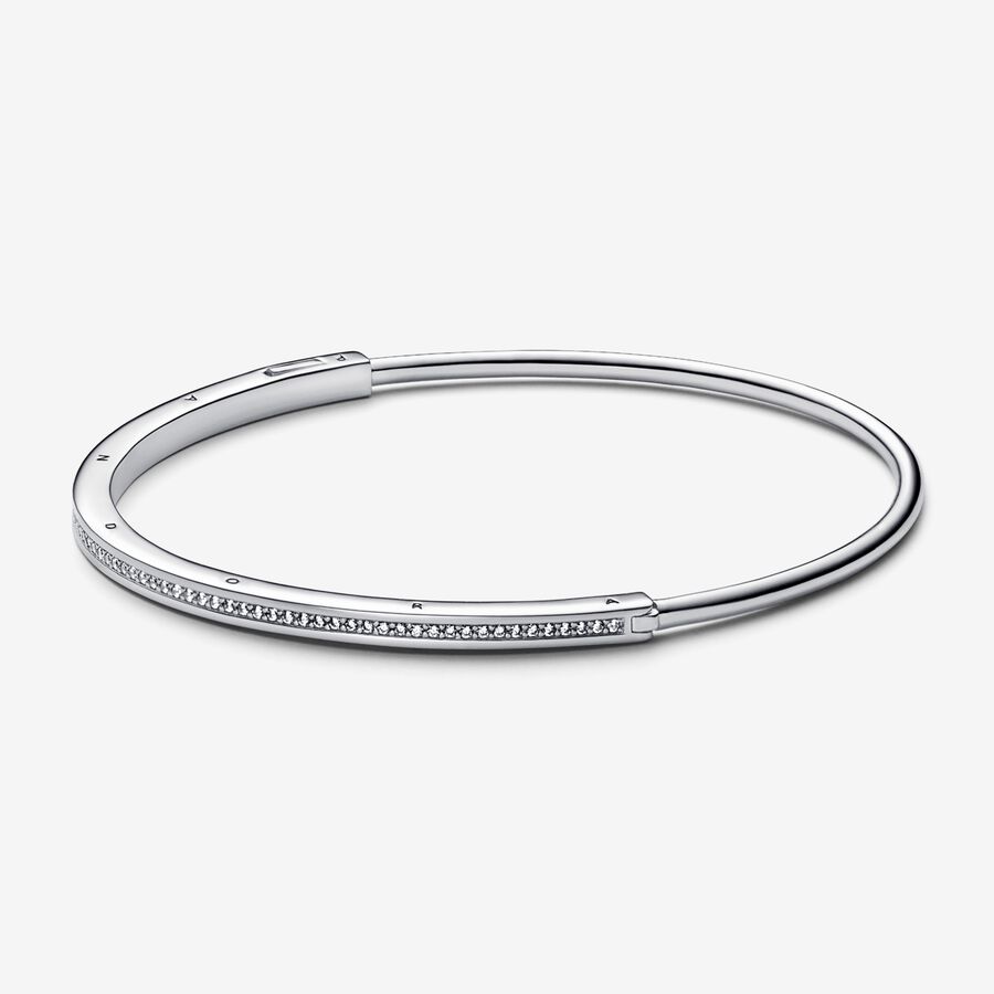 Pandora Signature I-D Pave Armband Silver | 481XNLAGJ