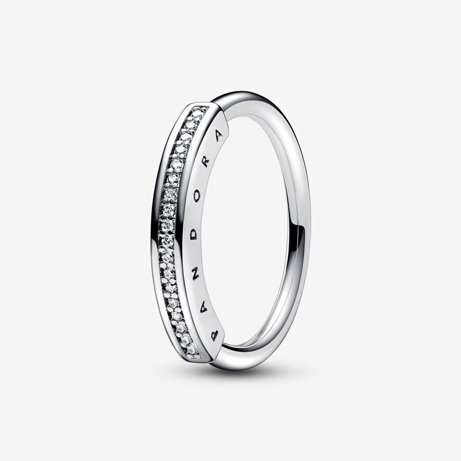 Pandora Signature I-D Pave Stapelbar Silver | 901AHCOTR