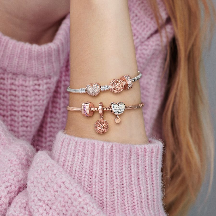 Pandora Smooth Clasp Berlocker Rosa Guld | 580DUYIQW