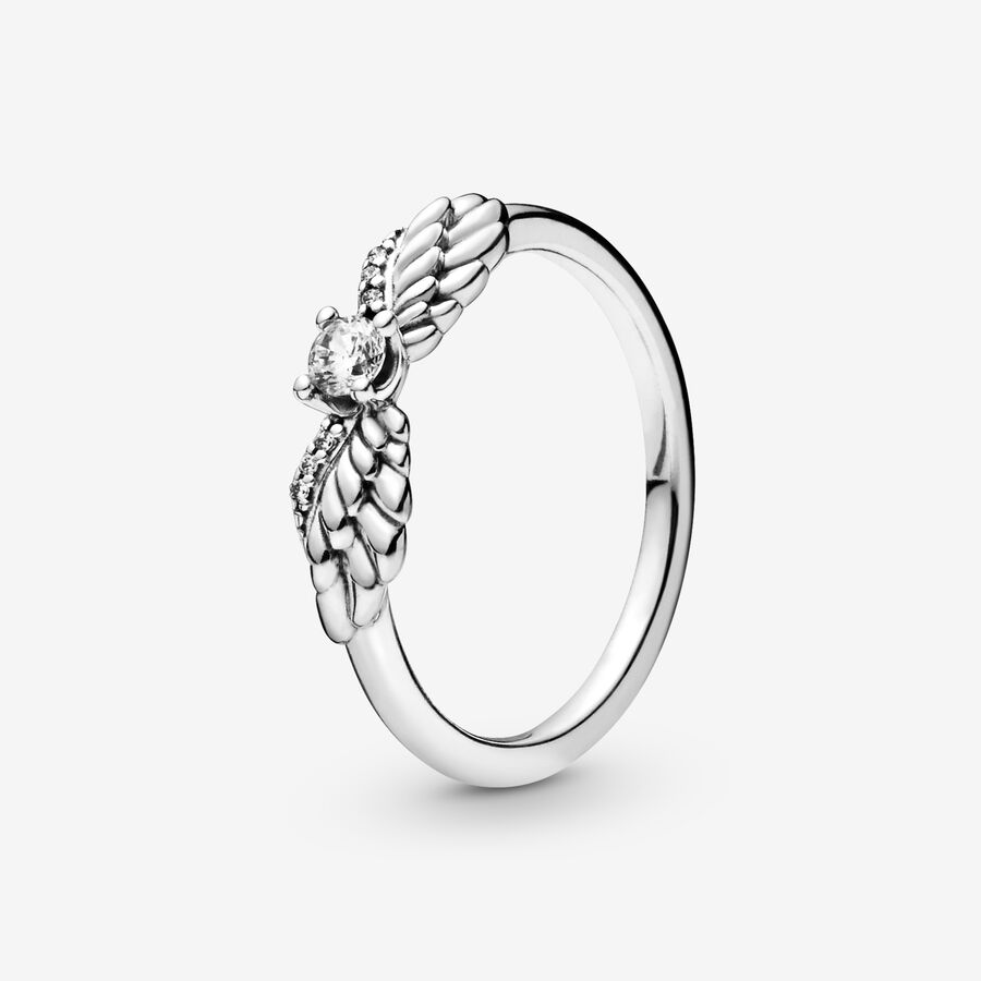 Pandora Sparkling Angel Wings Påstående Silver | 469LIEGXQ