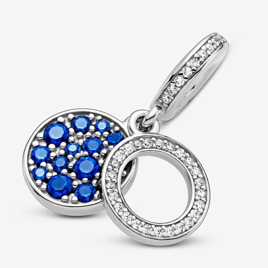 Pandora Sparkling Blue Disc Double Dingla Silver | 349XPJOIK