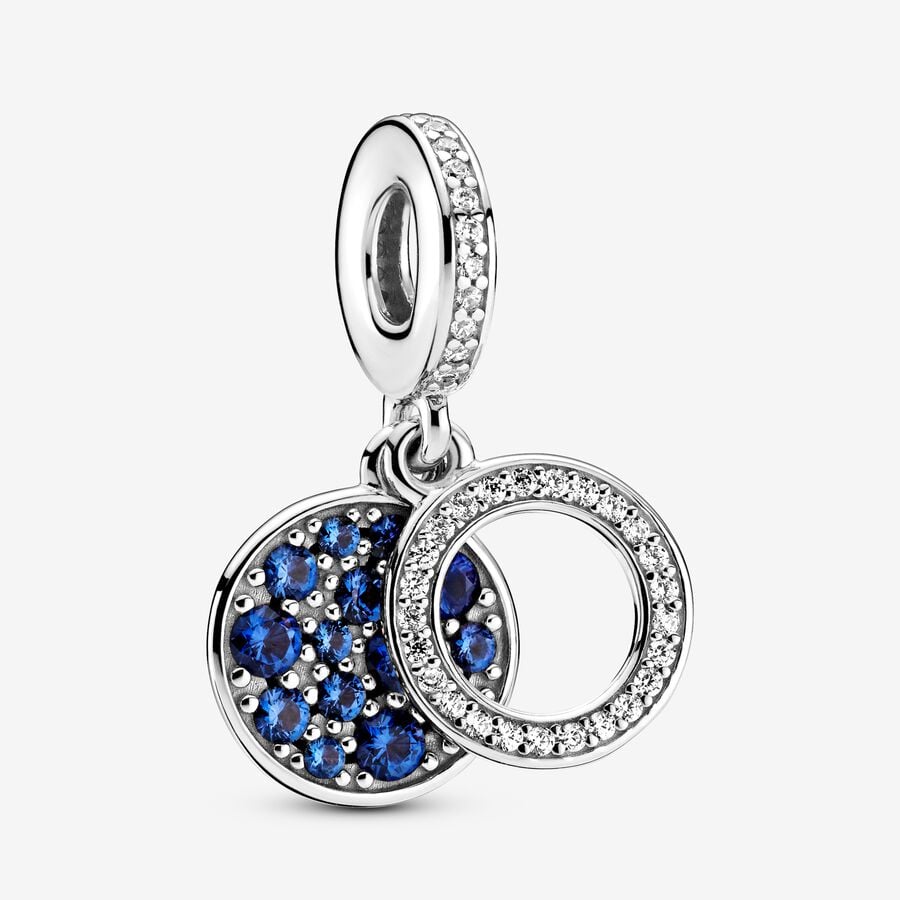 Pandora Sparkling Blue Disc Double Dingla Silver | 349XPJOIK