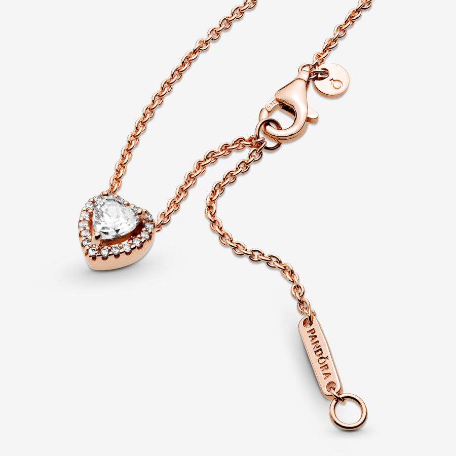 Pandora Sparkling Collier Hängen Rosa Guld | 359JOMCXY