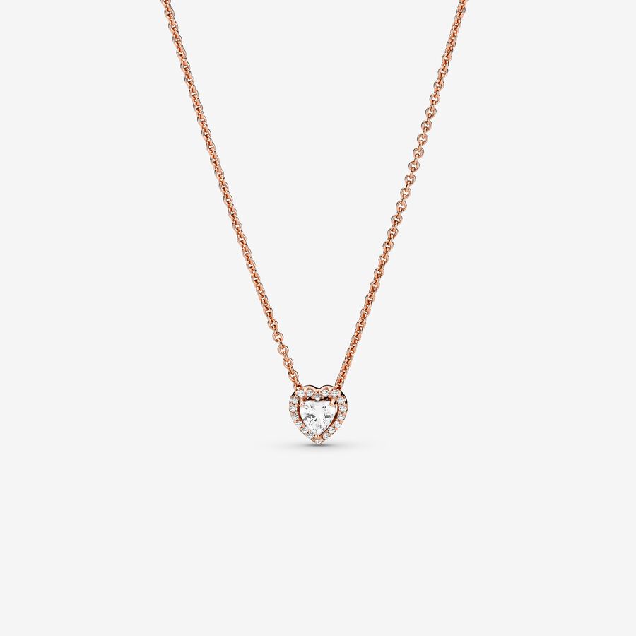 Pandora Sparkling Collier Hängen Rosa Guld | 359JOMCXY