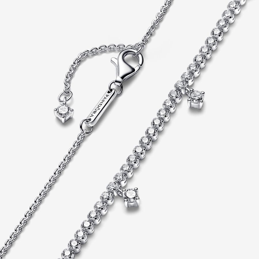 Pandora Sparkling Collier Kedja Silver | 813XRGJIU