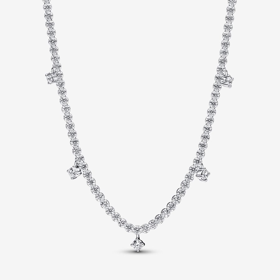 Pandora Sparkling Collier Kedja Silver | 813XRGJIU