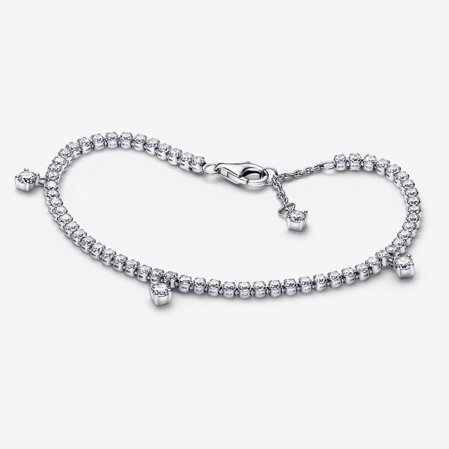 Pandora Sparkling Drops Tennis Non-Charms Silver | 934WRAQZB