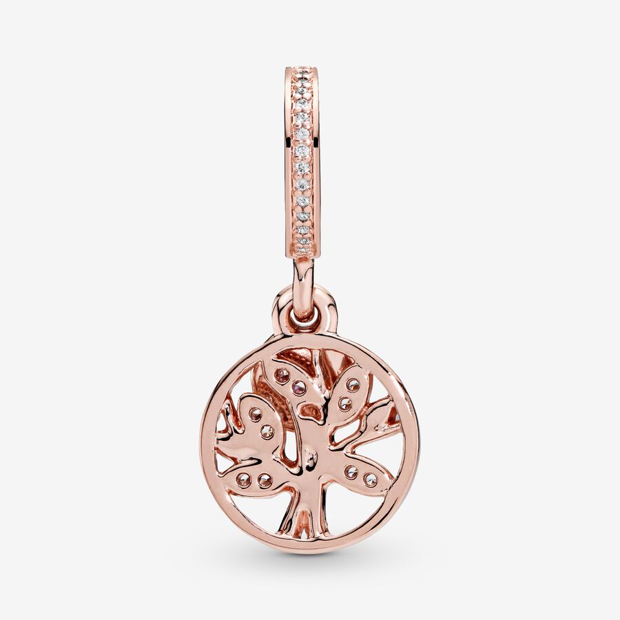 Pandora Sparkling Family Tree Dingla Rosa Guld | 156ZTKWFS