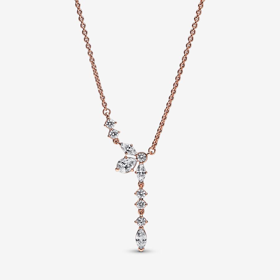 Pandora Sparkling Herbarium Cluster Halsband & Örhängen Set Olika Färger | 862GZOPWF