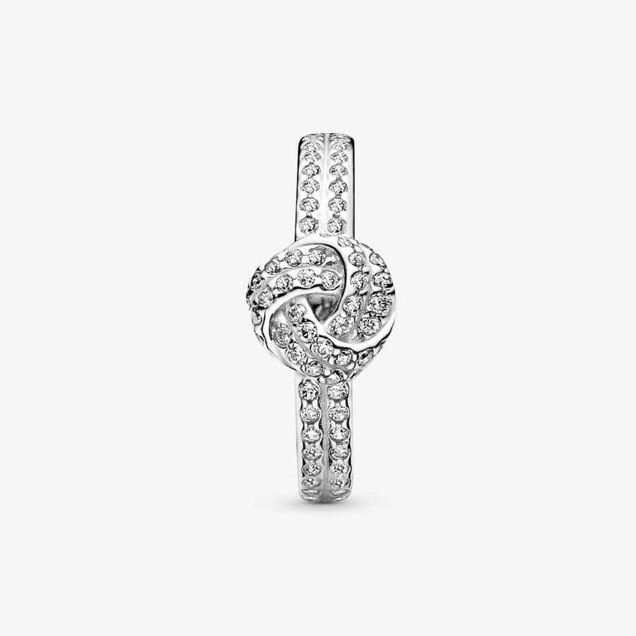 Pandora Sparkling Love Knot with Cubic Zirconia Hjärta Silver | 506FUGWDO