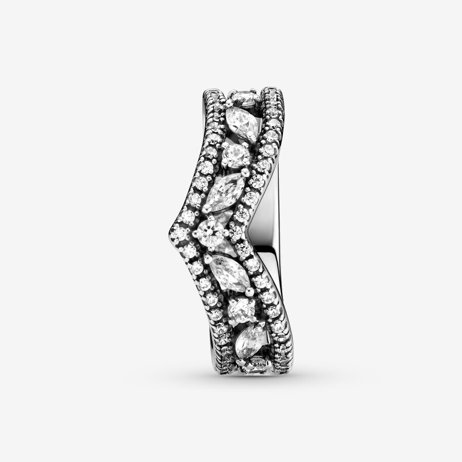 Pandora Sparkling Marquise Double Wishbone Påstående Silver | 610JXURHO