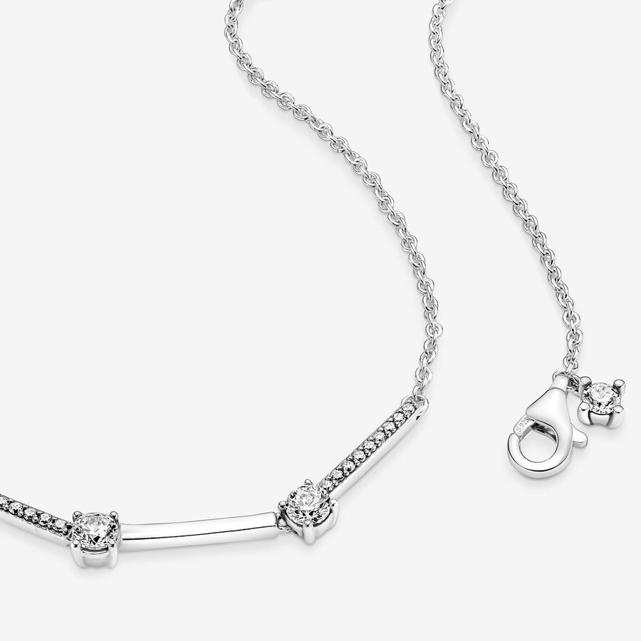 Pandora Sparkling Pave Bars Halsband & Örhängen Set Olika Färger | 209EPQUAW