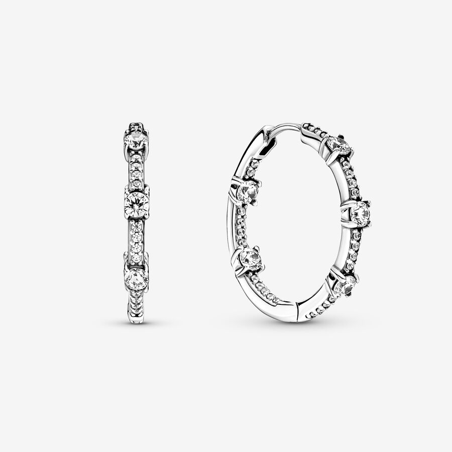 Pandora Sparkling Pave Bars Halsband & Örhängen Set Olika Färger | 209EPQUAW