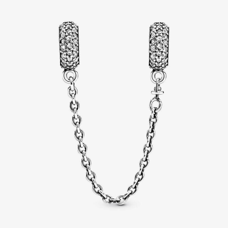 Pandora Sparkling Pave Safety Silver | 831YGXQOT