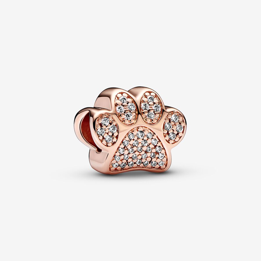 Pandora Sparkling Paw Print Keychain Berlocker Olika Färger | 178CLYJTM