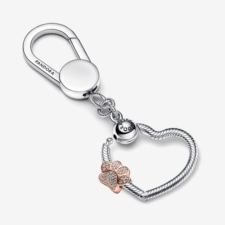 Pandora Sparkling Paw Print Keychain Berlocker Olika Färger | 178CLYJTM