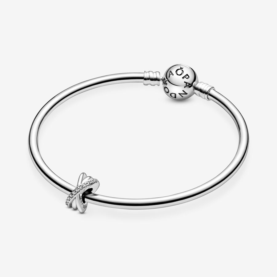 Pandora Sparkling Polished Lines Spacer Silver | 294ZIVHUF