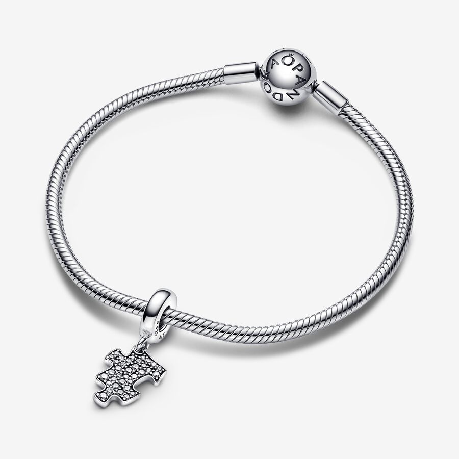 Pandora Sparkling Puzzle Piece Dingla Silver | 840EADTFH