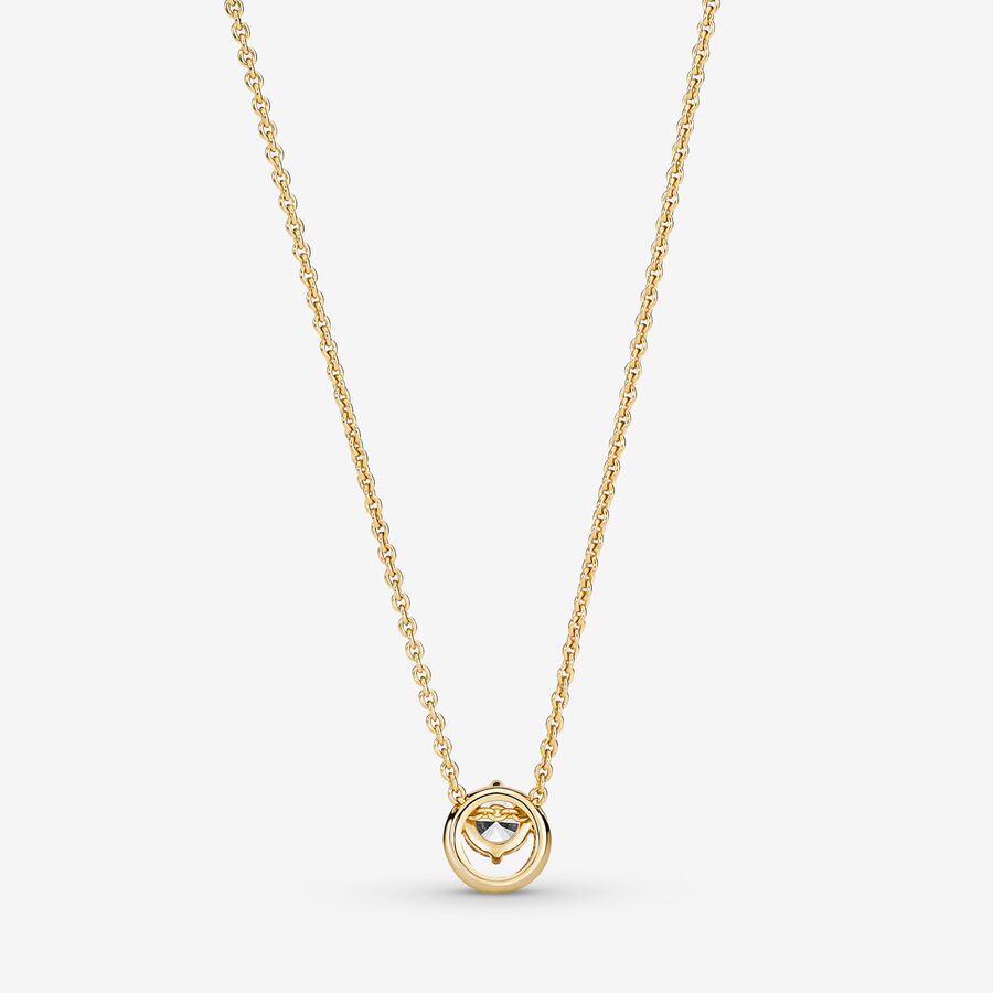 Pandora Sparkling Round Collier Hängen Guld | 947PHNRKI