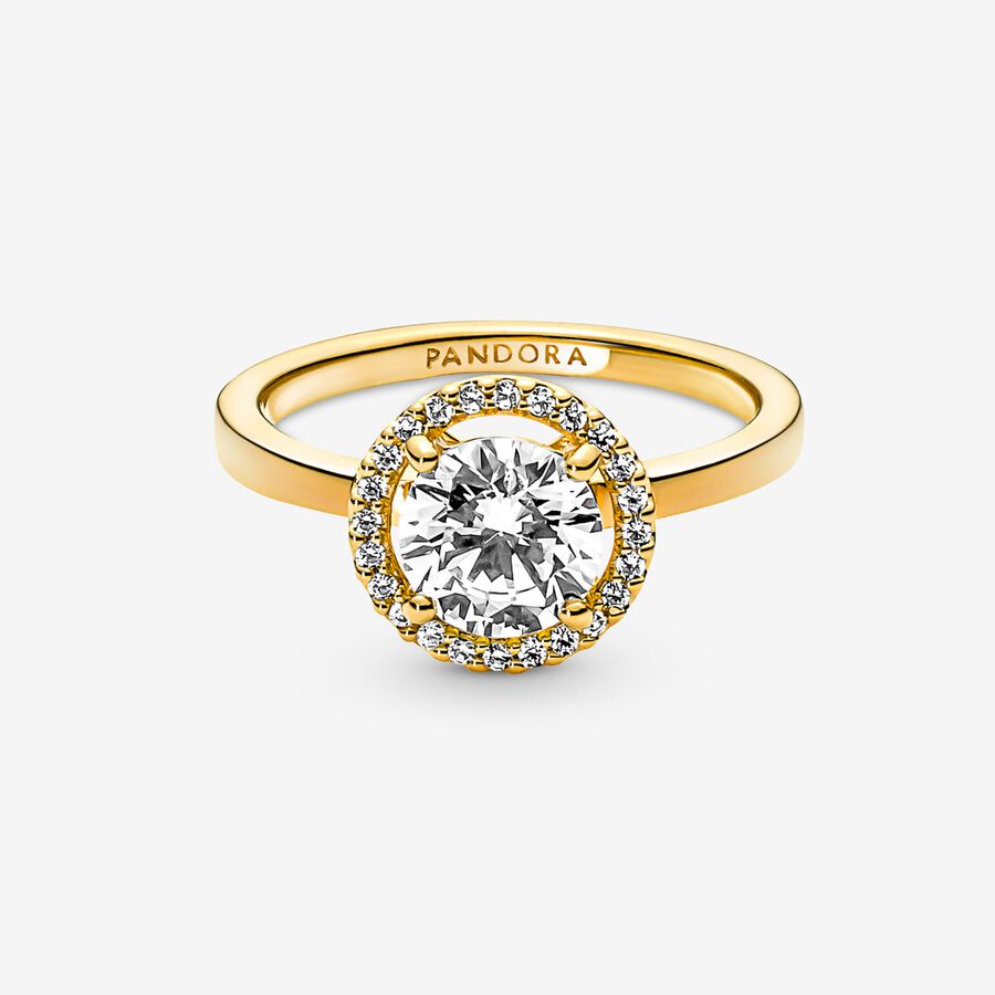 Pandora Sparkling Round Patiens Guld | 798SAJEPQ