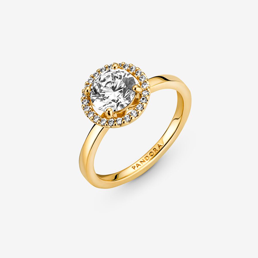 Pandora Sparkling Round Patiens Guld | 798SAJEPQ