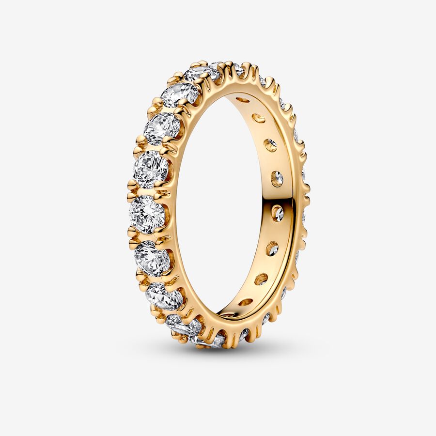 Pandora Sparkling Row Eternity Band Guld | 469ACHJSF