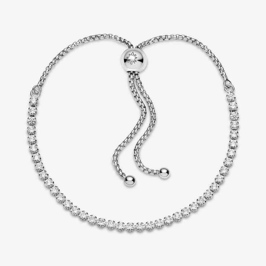 Pandora Sparkling Slider Tennis Glidande Silver | 029YLIMVJ