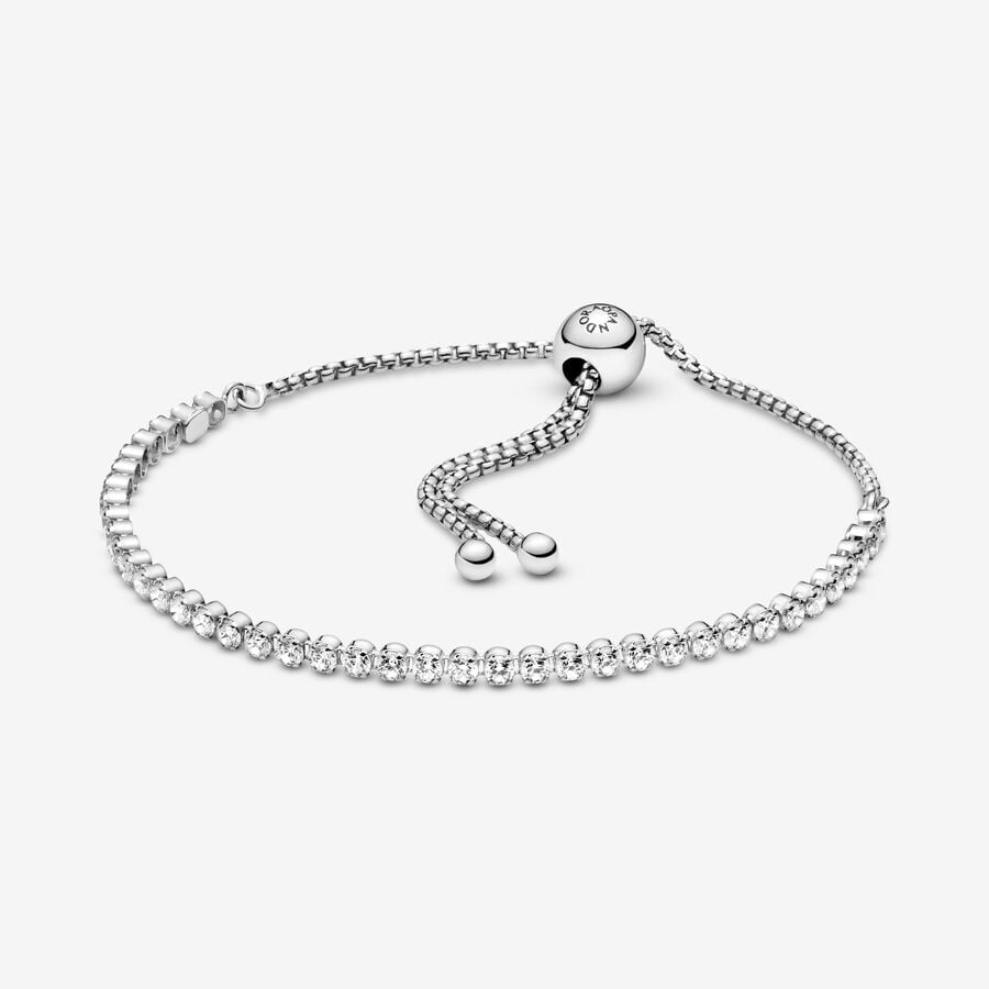 Pandora Sparkling Slider Tennis Glidande Silver | 029YLIMVJ