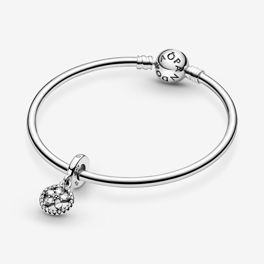 Pandora Sparkling Snowflake Circle Dingla Silver | 691LIBGRF