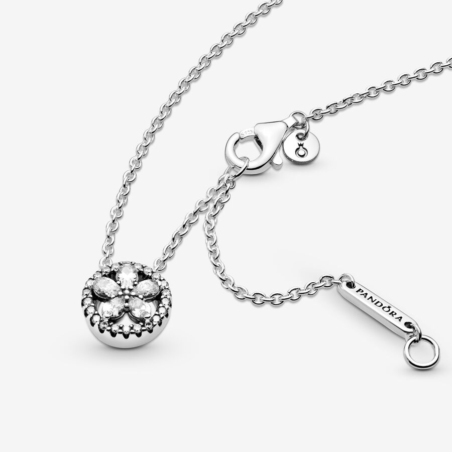 Pandora Sparkling Snowflake Collier Hängen Silver | 289RWQATU