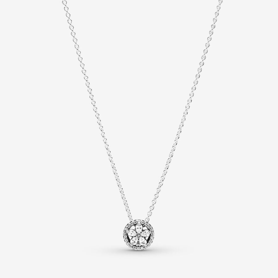 Pandora Sparkling Snowflake Collier Hängen Silver | 289RWQATU