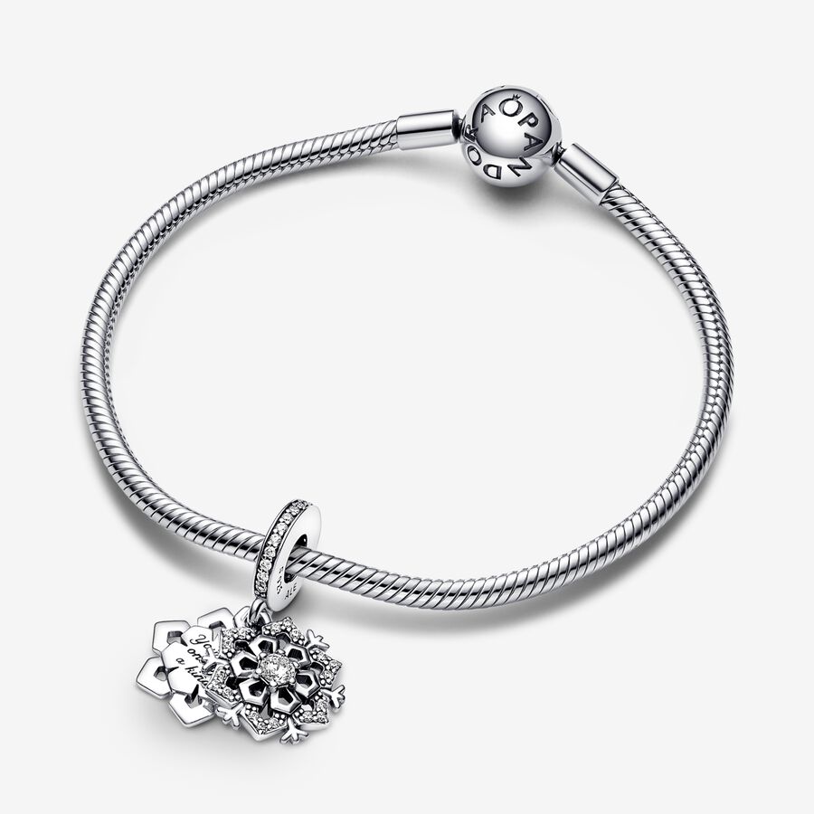 Pandora Sparkling Snowflake Double Dingla Silver | 219BRPQGT