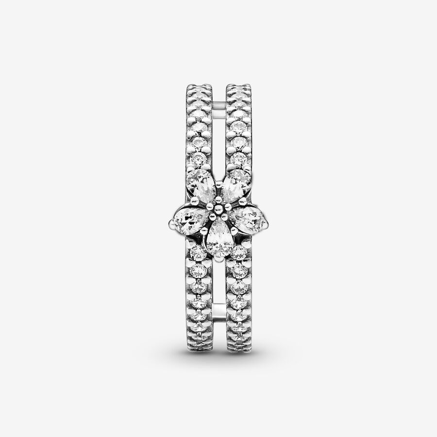 Pandora Sparkling Snowflake Double Påstående Silver | 219URTNWS