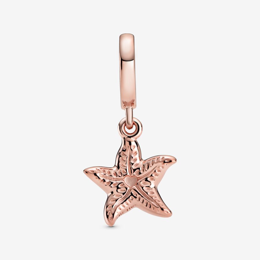 Pandora Sparkling Starfish Dingla Rosa Guld | 420OKWRUG