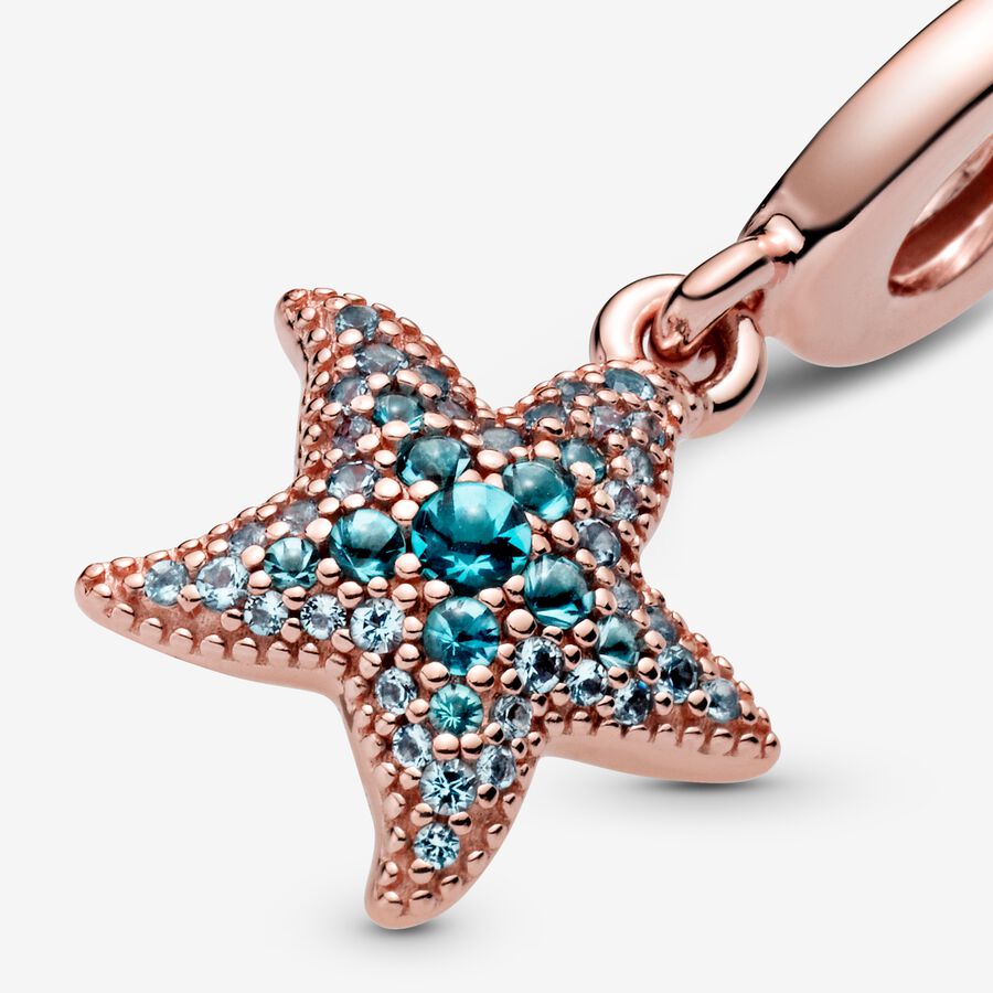 Pandora Sparkling Starfish Dingla Rosa Guld | 420OKWRUG