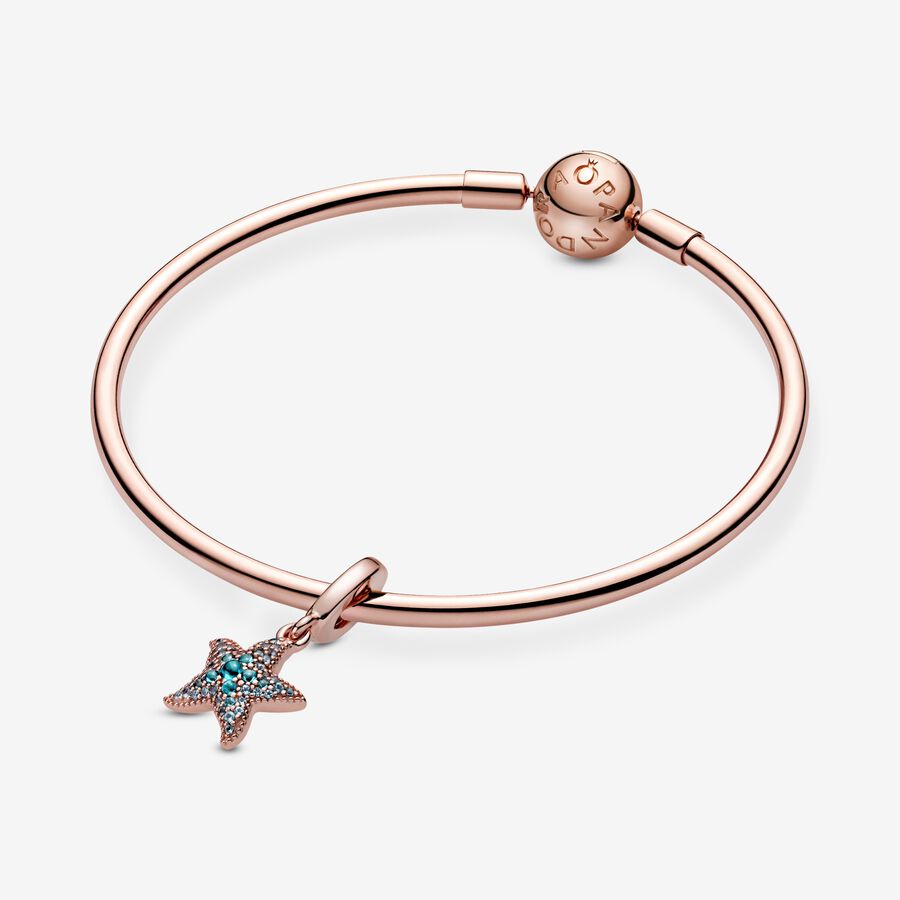 Pandora Sparkling Starfish Dingla Rosa Guld | 420OKWRUG