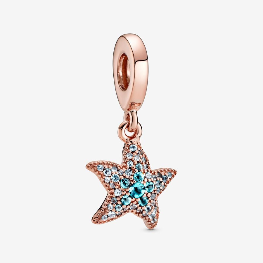 Pandora Sparkling Starfish Dingla Rosa Guld | 420OKWRUG